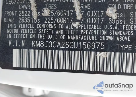 2016 Hyundai Tucson Eco from USA, damaged, VIN KM8J3CA26GU156975